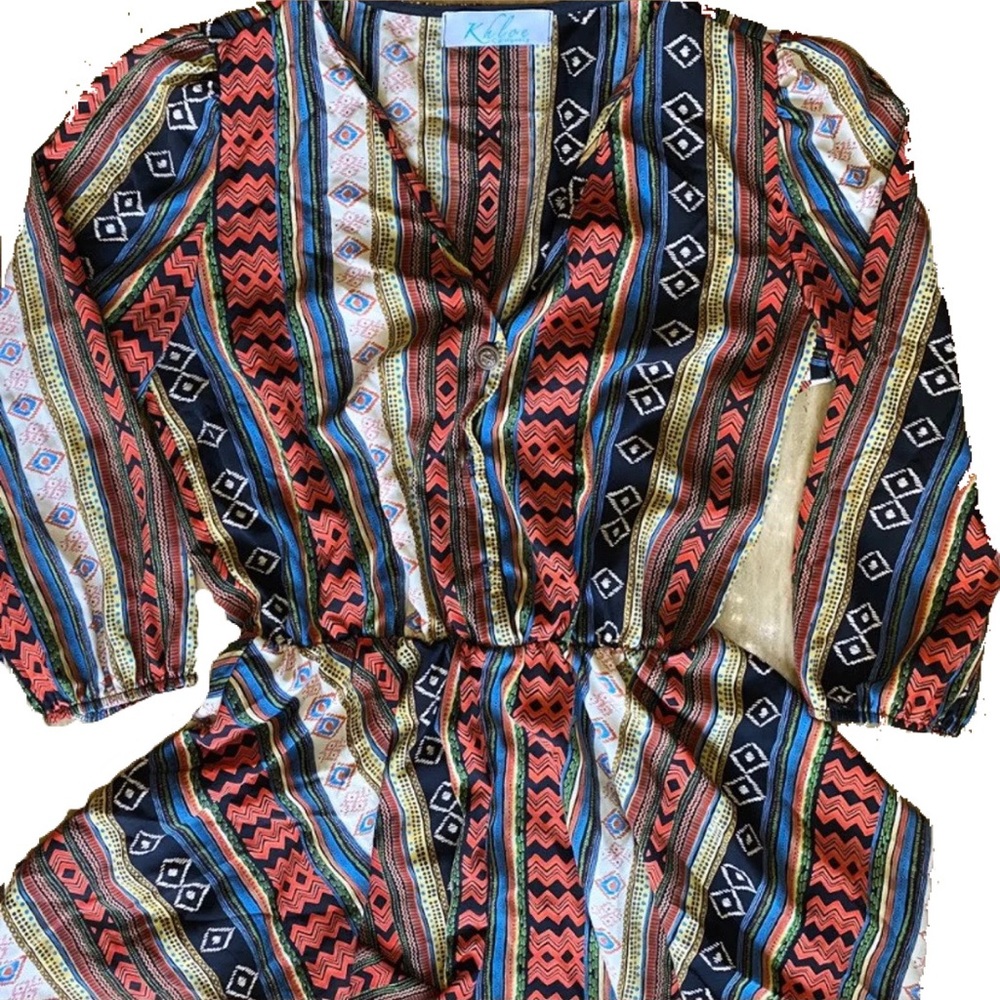 Khloe California Multi-Colored Flare Romper Size S - Picture 5 of 6